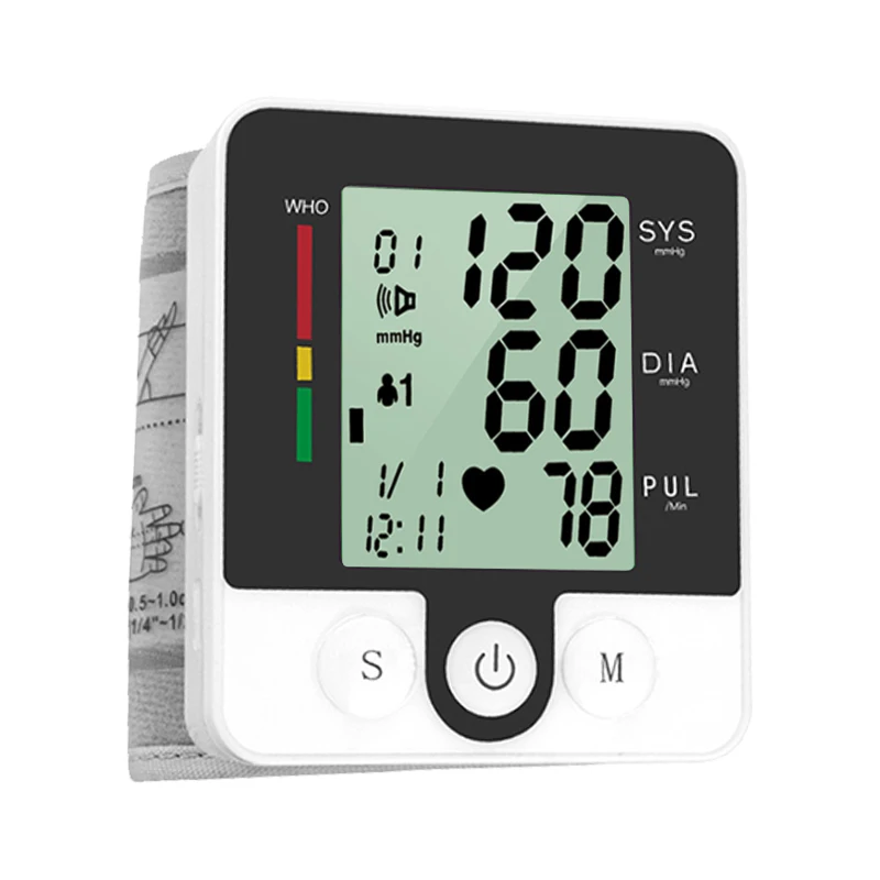 English Or Russian Voice Tonometer Blood Pressure Monitor Automatic Digital LCD Wrist Apparatus for Measuring Pressure