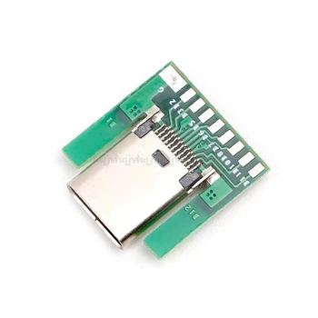 

USB 3.1 Type C Female Socket Connector Plug SMT Type With PC Board DIY 24pin O12 19 dropship