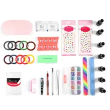 Набор для акриловых ногтей, мощный маникюр, акриловые наконечники, резак, блестящая кисть для файлов, маникюрный набор инструментов для дизайна ногтей, гелевый набор, портативный набор DIY