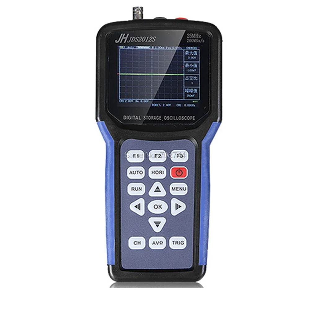 Jinhan JDS2012S Ручной цифровой осциллограф 1CH 25 МГц 200msa/s Scopemeter 4000 счетчик Цифровой мультиметр 3,2 дюймов TFTLCD