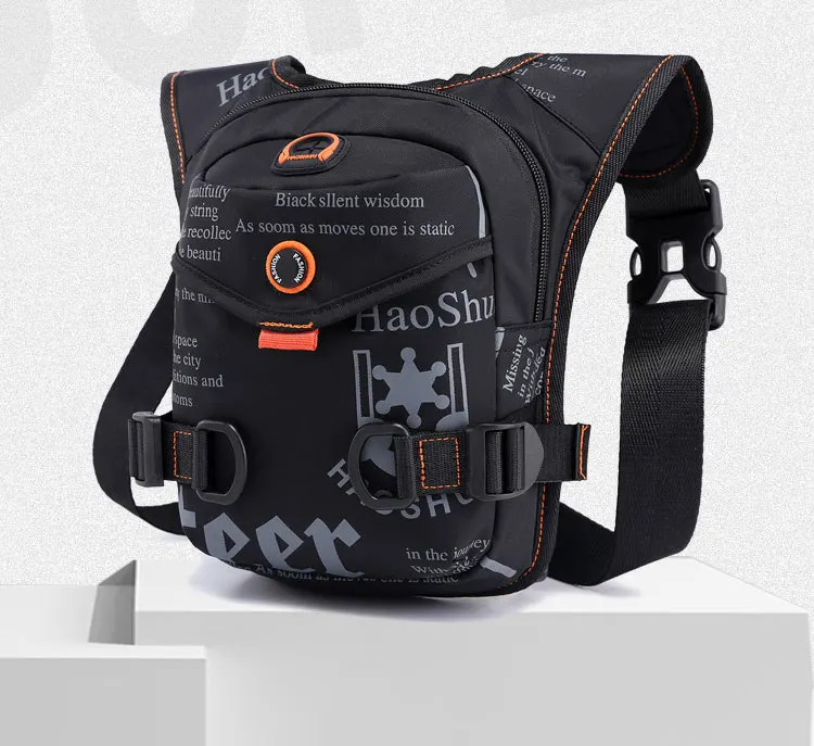 Men Waterproof Nylon Drop Leg Bag Thigh Hip Bum Belt Leg Fanny Pack Boys Waist Travel Riding Motorcycle Crossbody Shoulder Bags