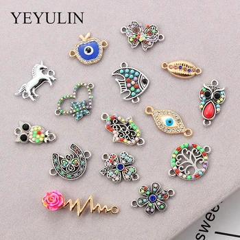 

10Pcs Crystal Tree Of Life Pattern Alloy Connectors Palm Charms DIY Pendant Necklace Fashion Jewelry Findings