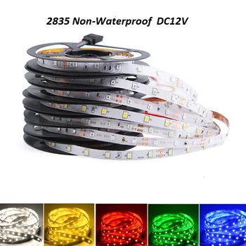 

DC12V RGB LED Strip Light No-Waterproof 2835 1/2/3/4/5M Flexible RGB Led Strip Light 12V Tape Led Strip Lamp TV Backlight Ribbon