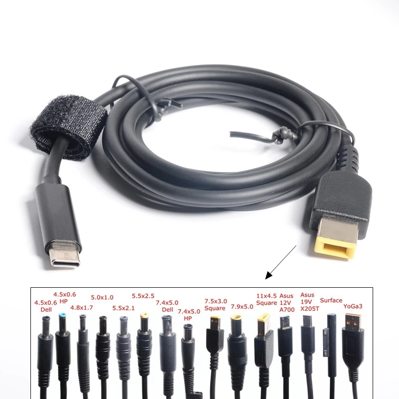 USB Type C PD зарядный кабель шнур адаптер питания постоянного тока преобразователь