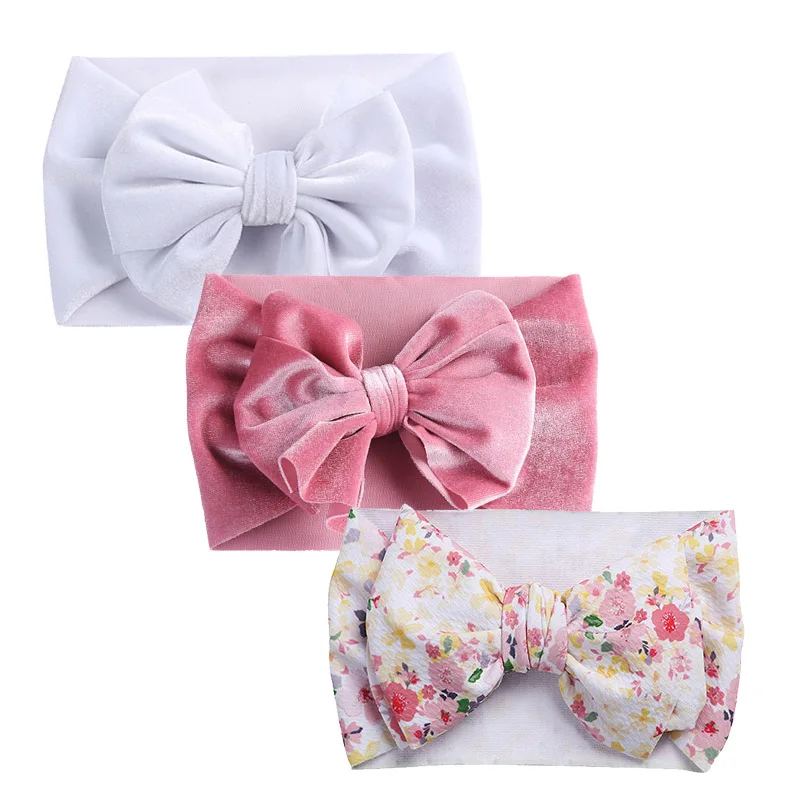 3 шт./компл. Цветочные Луки Детские оголовье в горошек бантом Haarband ободки для