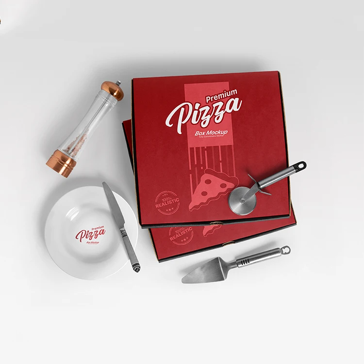 Wholesale High Quality Cheap Custom Logo 30x30 25 33 cm 40 cm Portable Reusable Corrugated Delivery Pizza Box 2