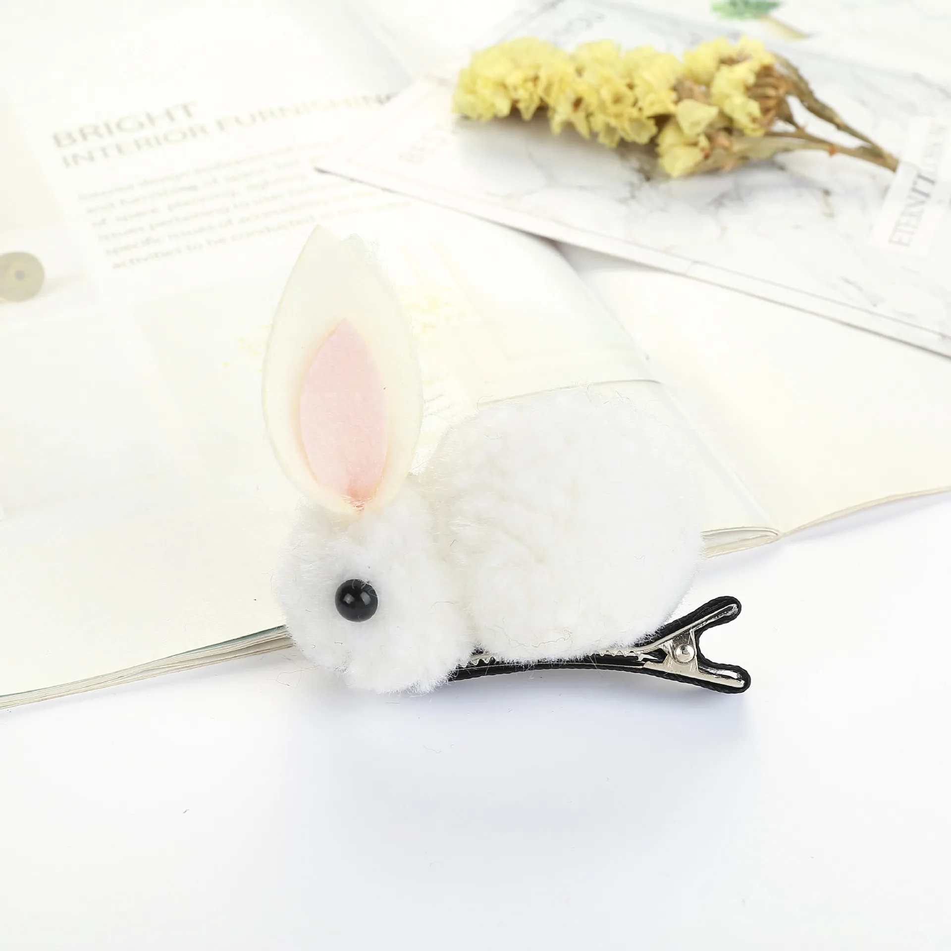white Bwhite B 1 шт., корейские эластичные резинки для волос, веревка для волос в виде кролика, модное милое кольцо для волос в виде шарика в виде кролика, Детские аксессуары для волос - Цвет: white Bwhite B