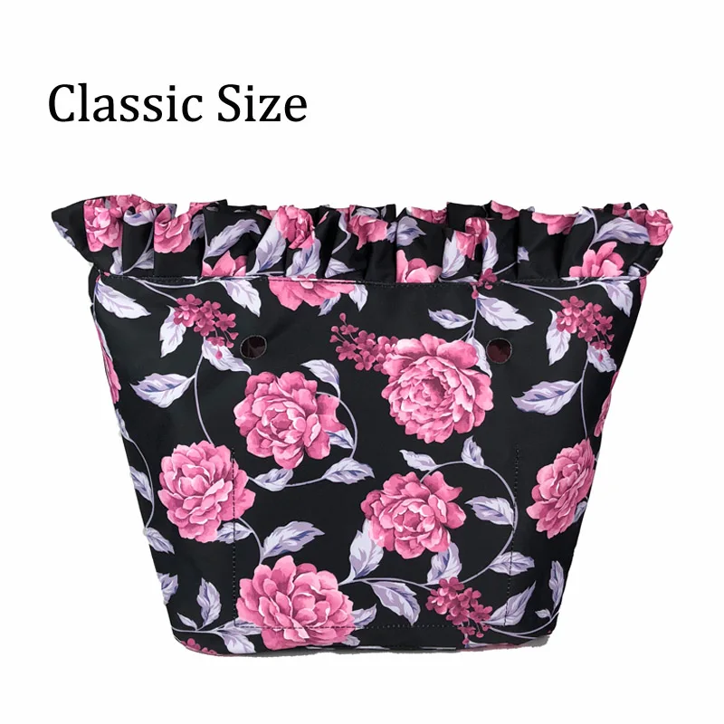 designer bags Floral Border Lining Colorful Print  Inner Zipper Pocket For Classic Mini Obag insert with inner waterproof coating for O bag wristlet corsage Totes