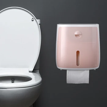

Plastic Toilet Waterproof Tissue Box Excellent ABS Plastics Prolonged Durable 2 Layer Wall Mount Roll Paper Storage Rack