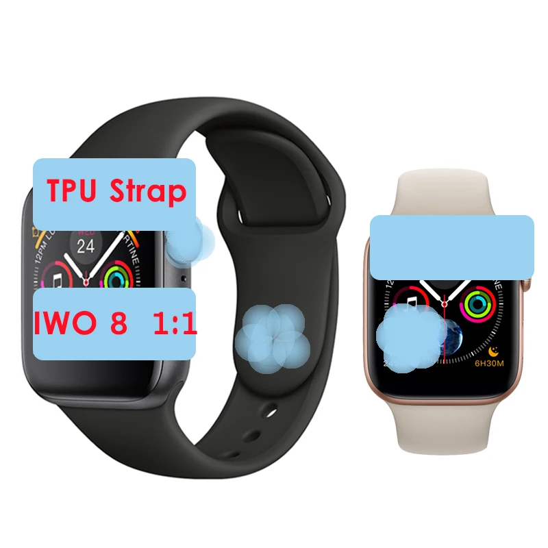 

IWO 8 Smart Watch 1:1 Watch 44mm TPU Strap for 4 Smartwatch with Bluetooth Ecg Watches for Ios Android PK IW0 8 IWO 11