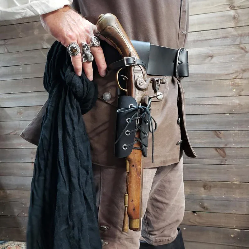 Gothic Sailor Pirate Flintlock Pistol Holster Gun Scabbard Lace Up