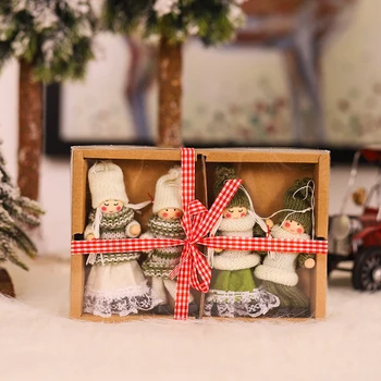 

Decoration Christmas Doll 4PCS Merry Christmas Ornament Decor Knitted Home