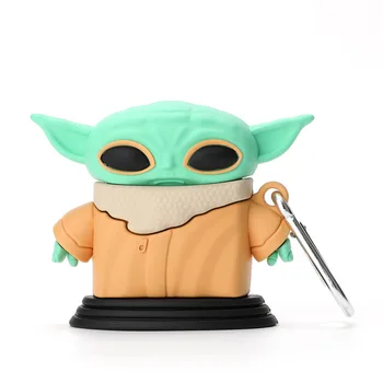 

SANTACRUZ Baby Yoda Case for Airpods 1 2 Pro Cute 3D Cartoon Pattern Silicone Protect Case Cover with Hook for Airpod