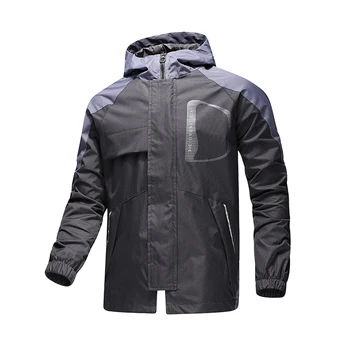 

2020 New sports and leisure Kacket men's hooded jacket hooded jacket large size outdoor windproof jacket color matching tourism