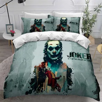 

HELENGILI 3D Bedding Set Clown Joker Print Duvet Cover Set Bedcloth with Pillowcase Bed Set Home Textiles #JO14