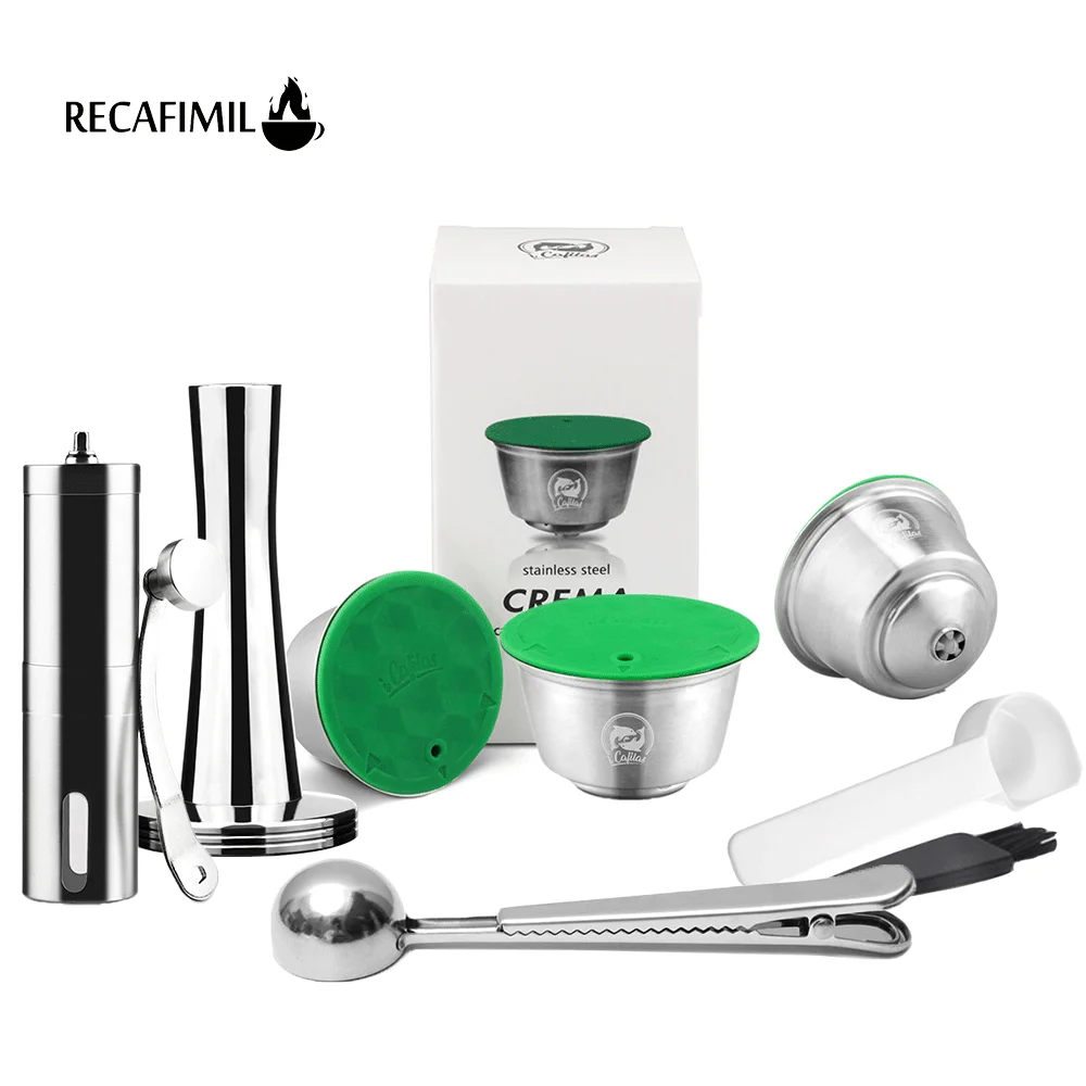 

RECAFIMIL Reusable Coffee Capsule for Dolce Gusto Stainless Steel Refillable Coffee Filter Nescafe Pod Crema Cup