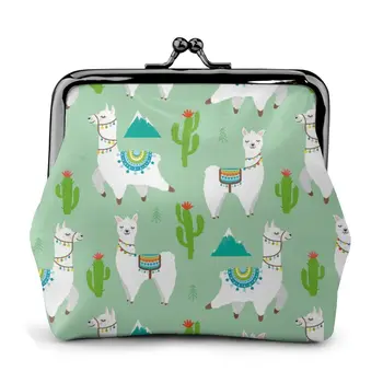 

OLN Coin Purse Women Lady Small Wallet Cute Llama Cactus, Mountain Hasp Purse Card Holder Purses