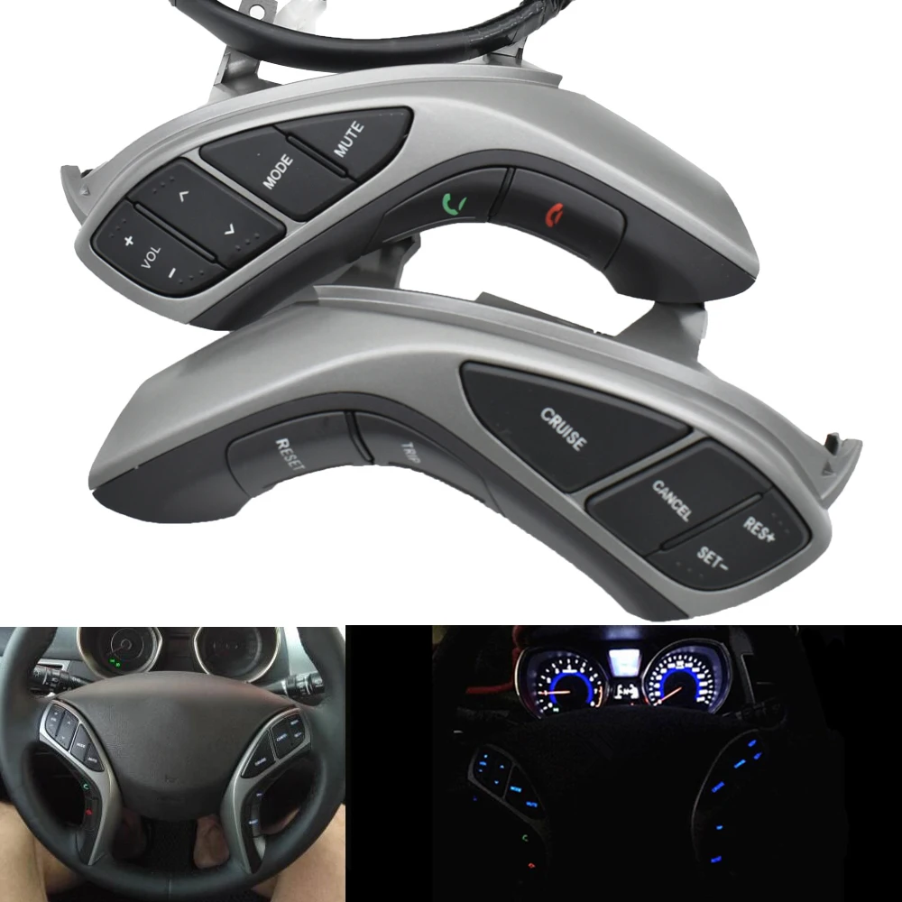 High quality Steering Wheel Button Phone Cruise Control Switch For Elantra 2012-2015 AT 2012-2014 i30 MT 1