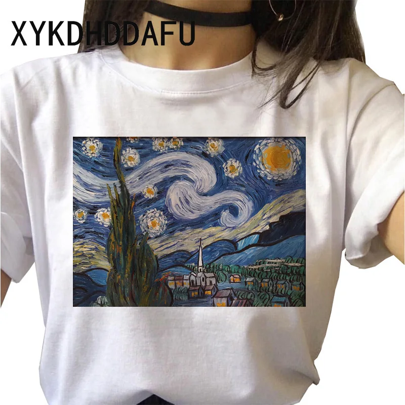 Van Gogh T Shirt Women New Fashion Art Graphic Tshirt  Ulzzang Aesthetic  Female Clothes Casual Grunge Aesthetic T-shirt Top Tee