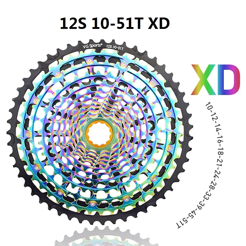 Ultimate Colorful Mtb 12 Speed Cassette 10-51T Ult Xd Cassette 12 S Mountain Bike Ruota Libera 12V K7 Rainbow Per Gx Eagle M9100