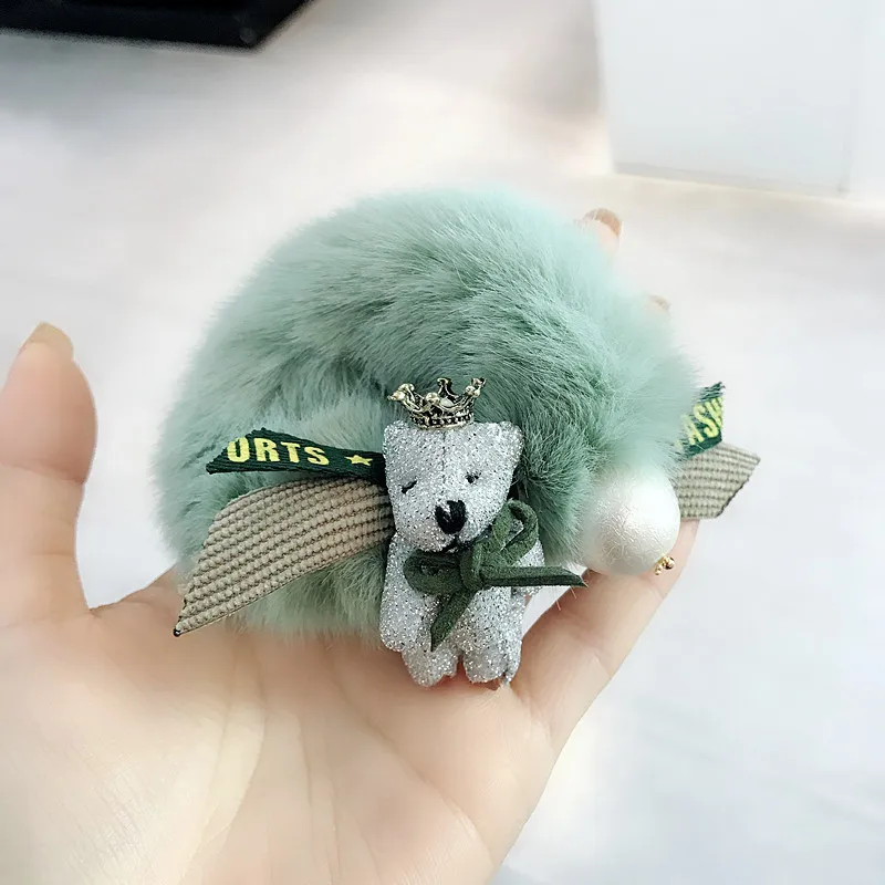 Корейский осенне-зимний милый головной убор для волос с искусственным кроличьим мехом, эластичные резинки для волос, милые аксессуары для волос для женщин