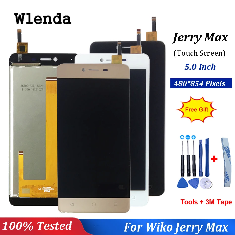 

5.0"inch LCD Display For Wiko Jerry Max LCD Display Touch Screen Assembly Repair Part For Wiko Jerry Max LCD+Free tools