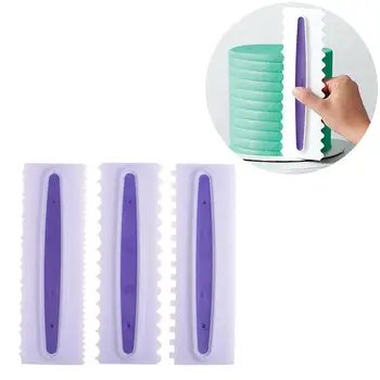 

3PCS Pastry Icing Comb Set Spatulas Scraper Cake Baking Decorating Tool