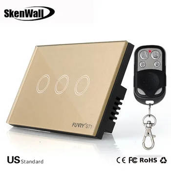 

US Standard 1/2/3 Gang Remote Switch Smart Control On-off for Smart Home Smart Wall Touch Switch Smart Lamp Switch