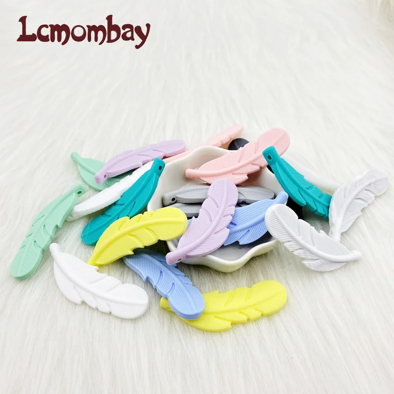 Teething Toys Baby Teething Toys Silicone Teething Toys Silicone Teething Beads Silicone Teether 5Pcs Silicone Teether Feather Beads Handmade Accessories Teething Toys For Infant Newborn Gift