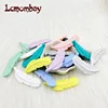 Lcmombay 5Pcs Silicone Teether Feather Beads Handmade Accessories Teething Toys For Infant Newborn Gift 5
