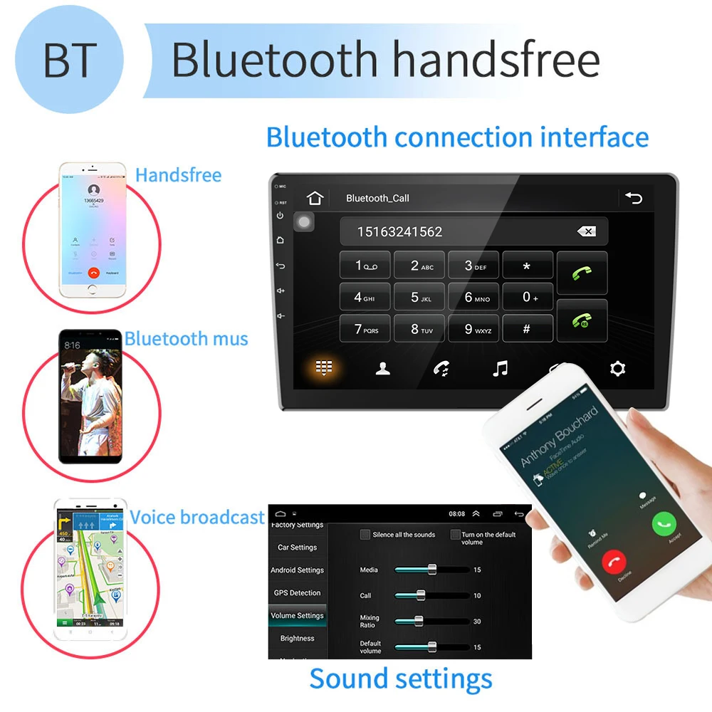 Podofo Android 8,1 автомобильный мультимедийный плеер " gps 2Din стерео радио Bluetooth AM wifi Mirrorlink MP5 плеер аудио стерео