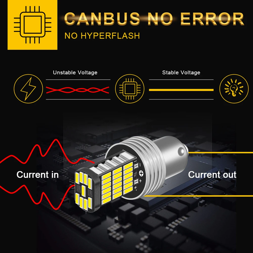 Светодиодная лампа Canbus No Error 1156 P21W для Volkswagen Passat B7 2011 2012 2013 2014 дневные ходовые огни