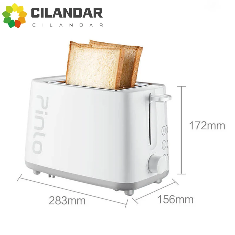 Electric Toaster Machine 2 Slices Mini Auto Bread Toaster With Removable Crumb Tray