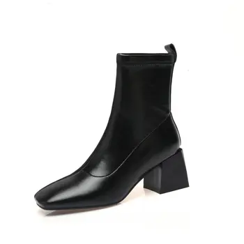 

Female Classic Party Wedding ankle Boots Fashion high heels women Boots Winter Genuine Leather Mixed Colors Shoes Woman