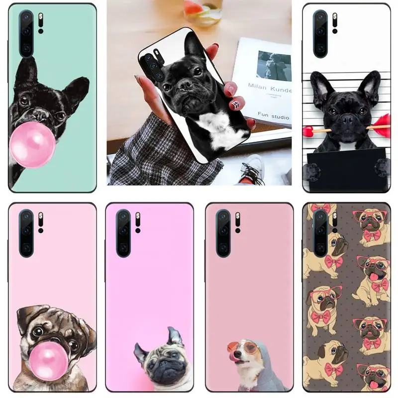 Чехол для телефона с французским бульдогом Мопсом чехол Huawei P9 P10 P20 P30 Lite 2016 2017 2019