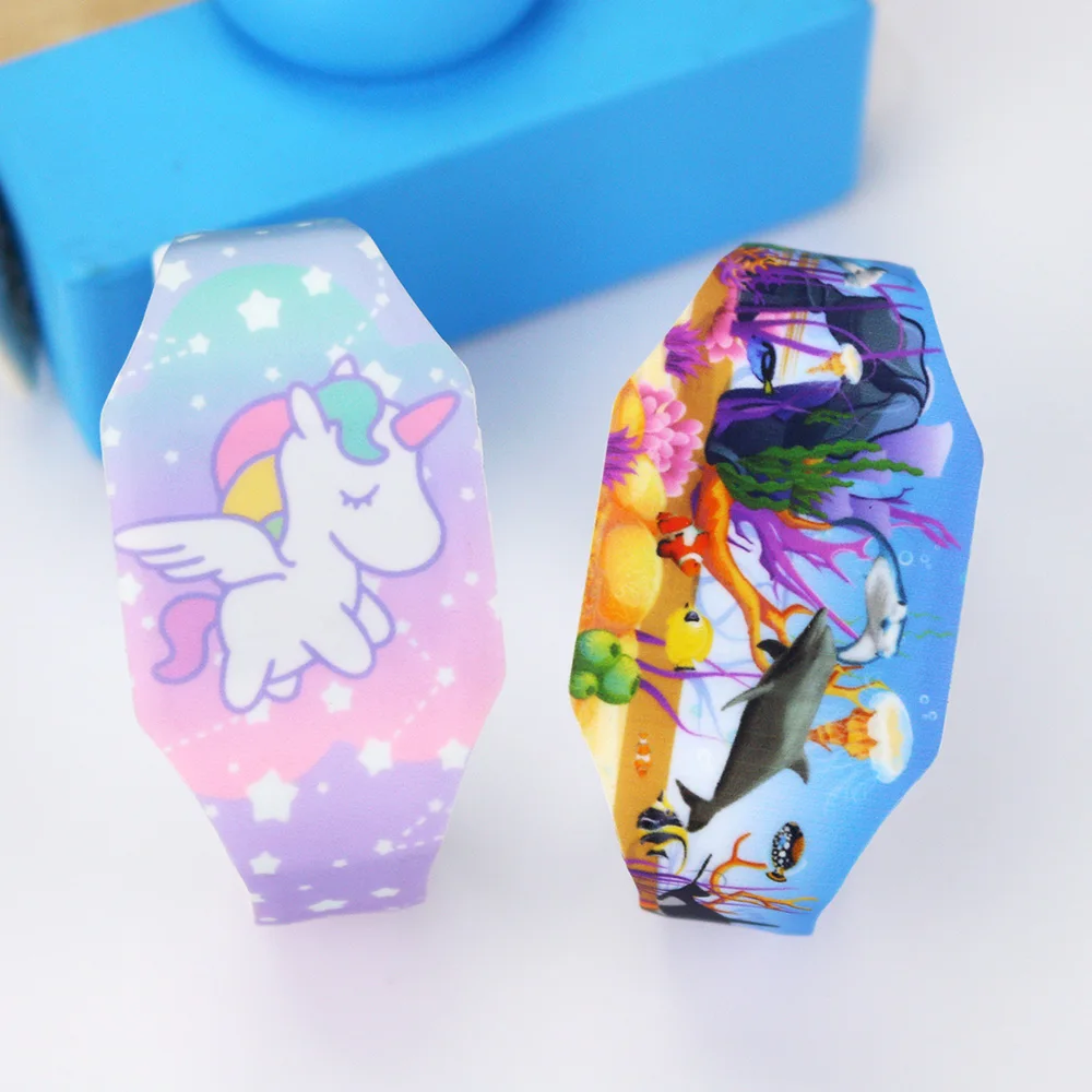 Relojes luminosos de unicornio para niños y niñas, mundo oceánico Infantil de Reloj electrónico, LED, novedad