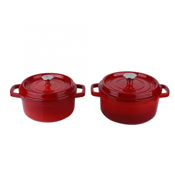 

Porcelain Enamel Pot Red Cast Iron Non-stick Pan With Lid Soup Pot Induction Cooker Gas Stove Suitable For Cooking Utensils