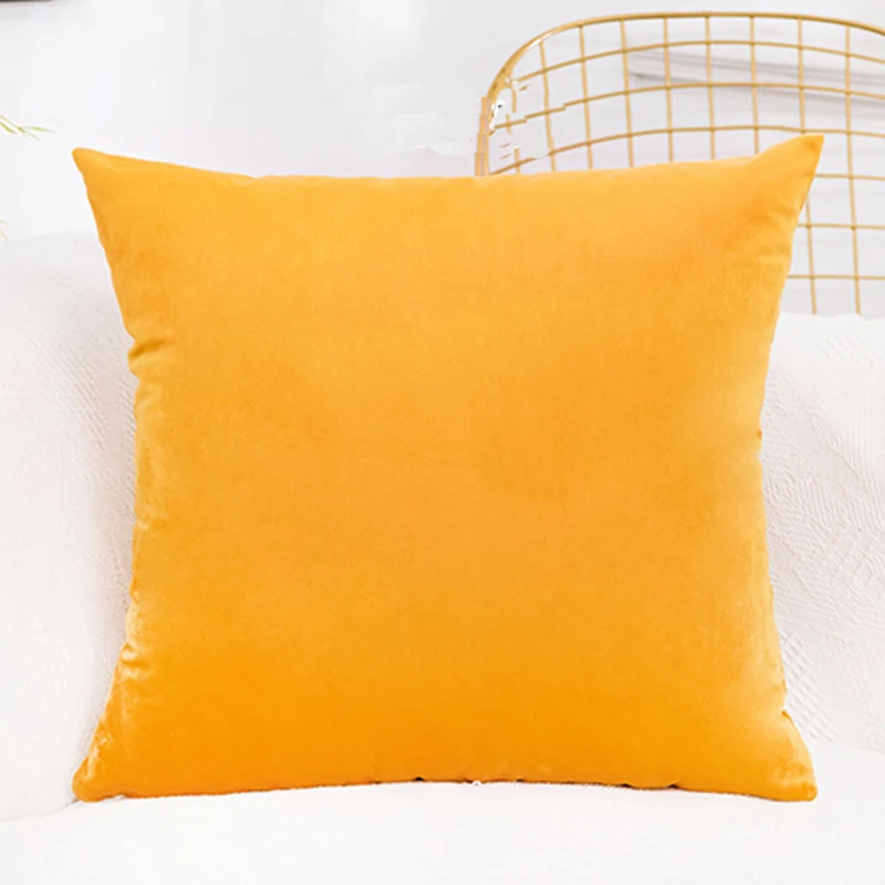 dark yellow Роскошный бархатный чехол для подушки, наволочка для подушки, чехол для подушки, зеленый, желтый, розовый, синий, белый, черный, серый, чехол для подушки, домашний декор - Цвет: dark yellow