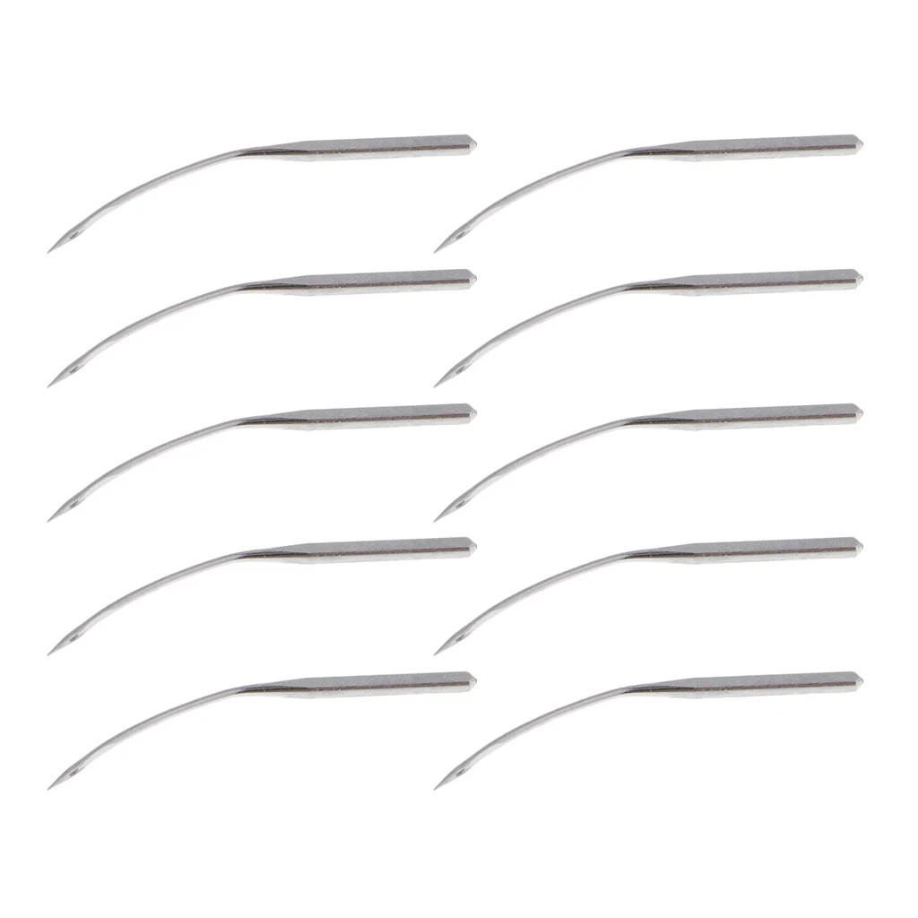 10Pcs Silver Portable Curved Blindstitch Machine Needles LWx6T 10Pcs Silver Portable Curved Blindstitch Machine Needles LWx6T