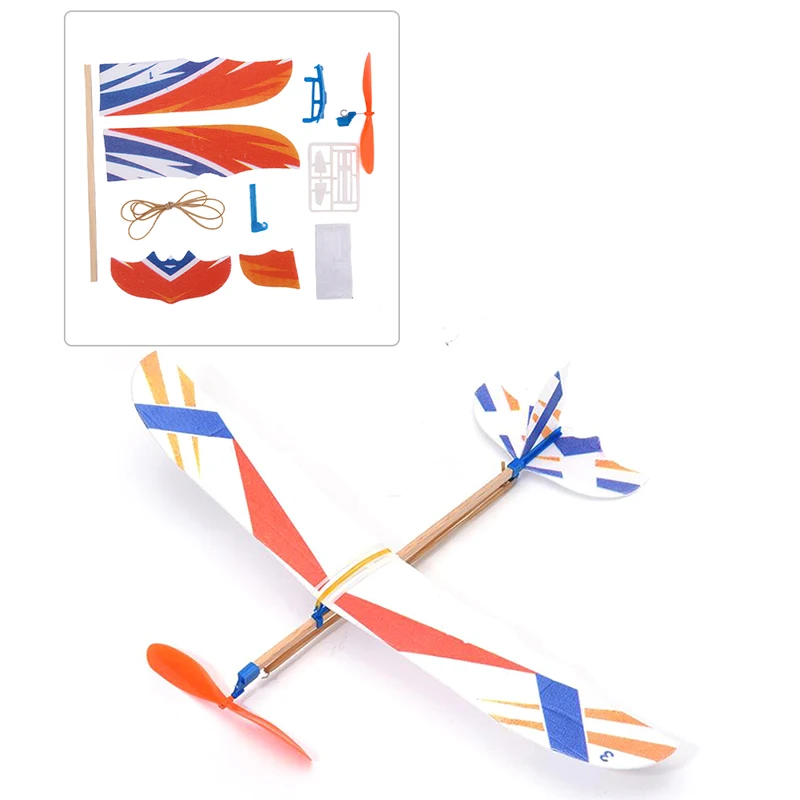 DIY Kids Toys Rubber Band Powered Aircraft Model Kits for Children Foam Plastic Assembly Planes Science Toy Gifts | Игрушки и хобби