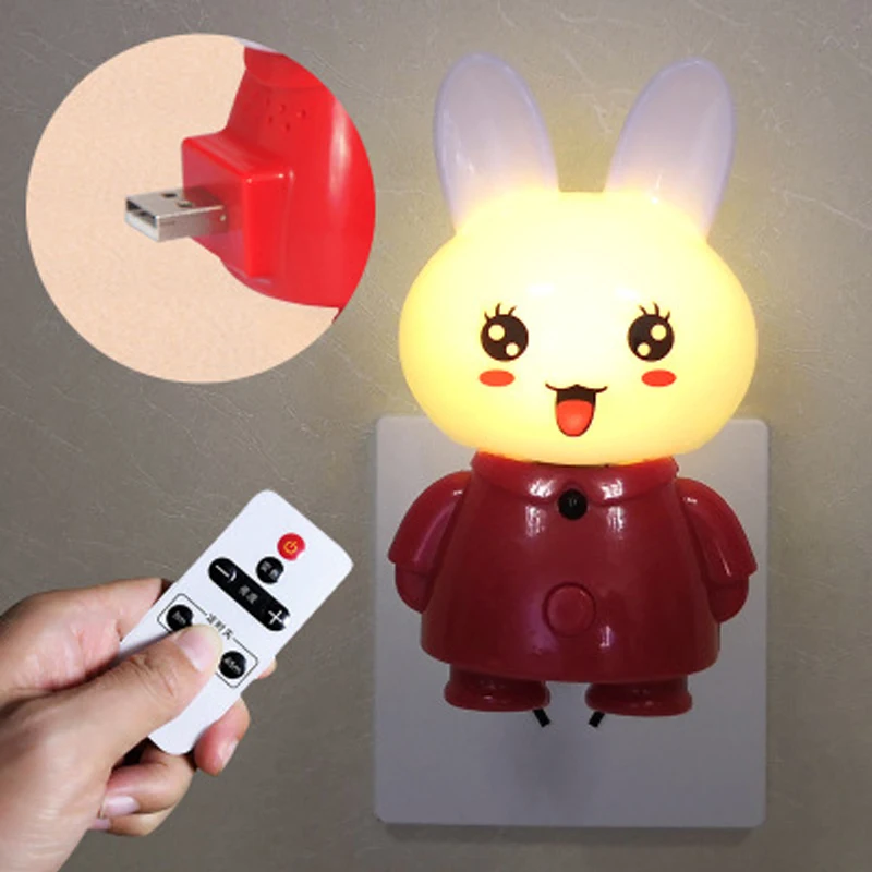 

Светодиодный ночник с дистанционным управлением, USB, 5 В, лампа для детской комнаты, спальни, регулируемая яркость, время