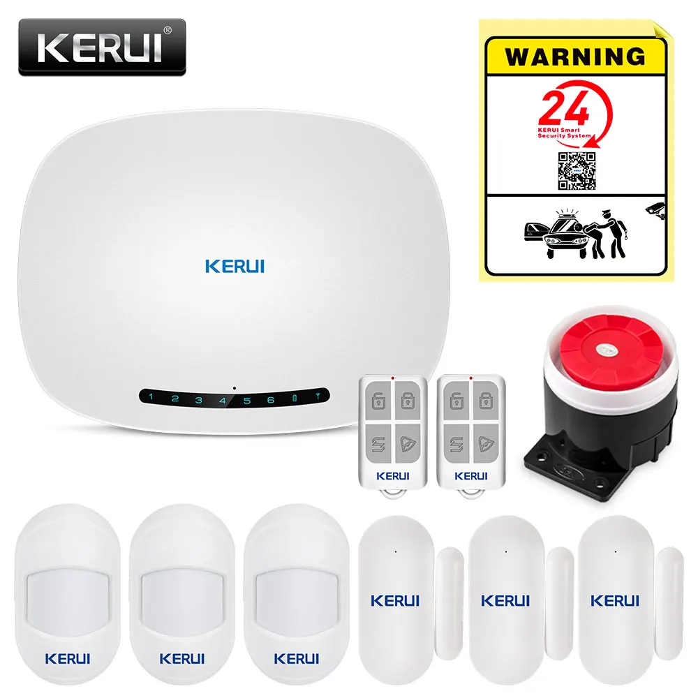 KERUI W19 беспроводной Android IOS APP пульт дистанционного управления домашняя система охранной сигнализации GSM склад охранная сигнализация наборы с мини датчиком - Цвет: Kit2 Mini ALARM