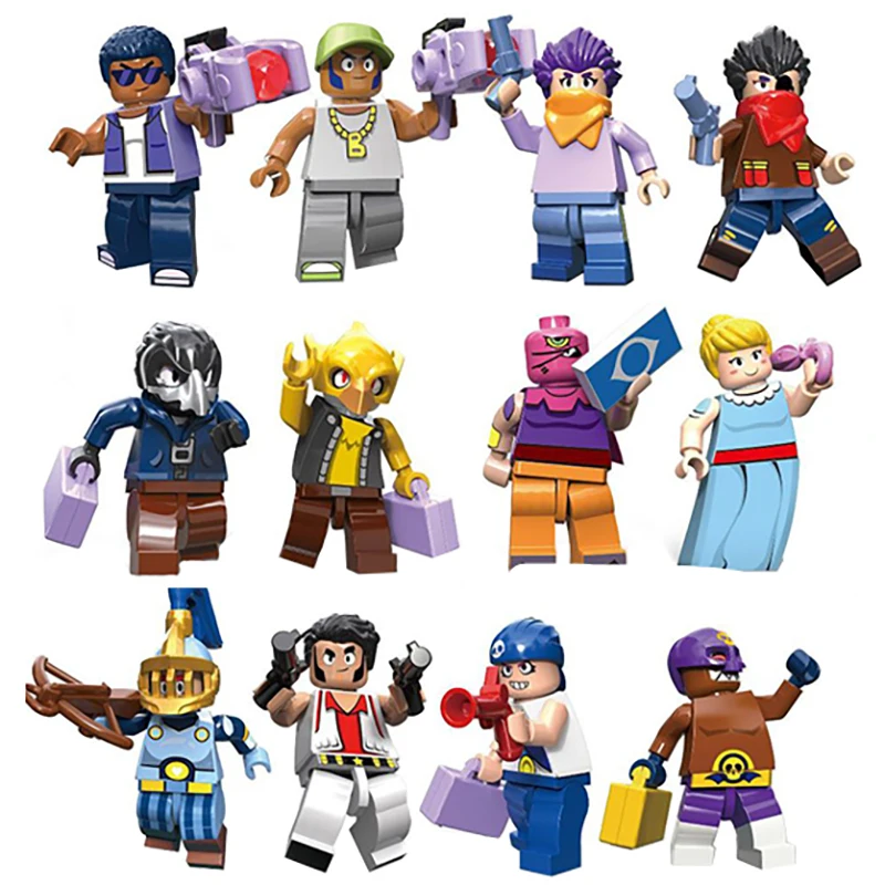 12pcs set Star Action Figure Game Poco Shelly Nita Colt Brock Building Blocks Bricks Model Kids 1