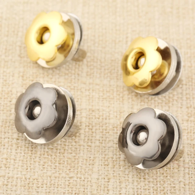 10 sets Metal Magnetic Snaps 16mm/18mm Buckles Buttons Press Decoration for  Sewing Clothing Bag Purses Silver Hicello