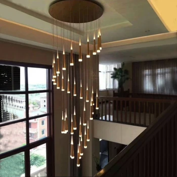 

1-36 heads led stairs pendant lights modern aluminum Acrylic lampbody hang lamp living dining room kitchen suspension luminaire