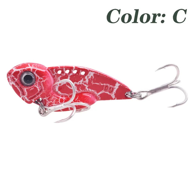 1Pcs 7g 10g 14g Metal VIB Blade Fishing Lure Sinking Spinner Spoon Balancer Wobbler Artificial Bait With Treble Hook Bass Tackle C