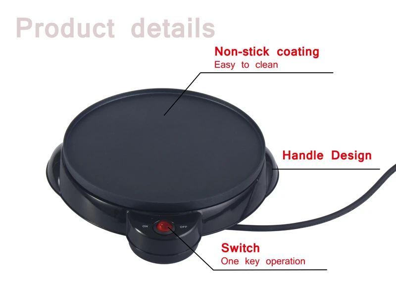 Description Picture 6 of itemJIQI electric pancake maker Crepe Maker Baking Pan Kitchen tools spring roll machine egg roll machine cake maker EU US adapter