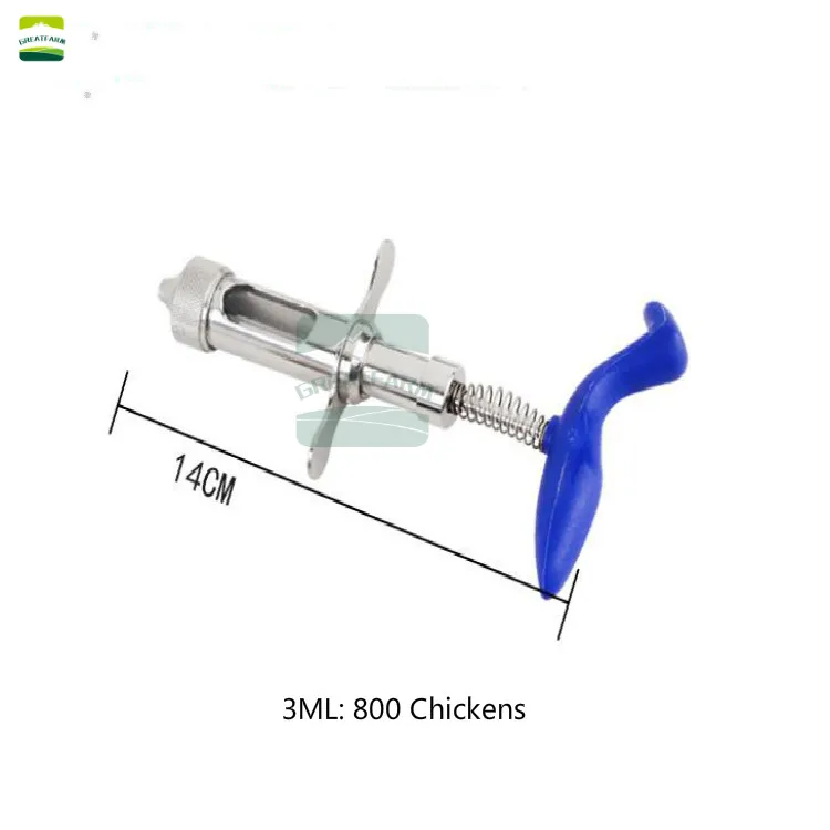 2 мл/3 мл/5 мл Одиночная игла курица pox вакцина шиповника прививки специальный шприц куриный шприц инкулятор из нержавеющей стали - Color: 3ml