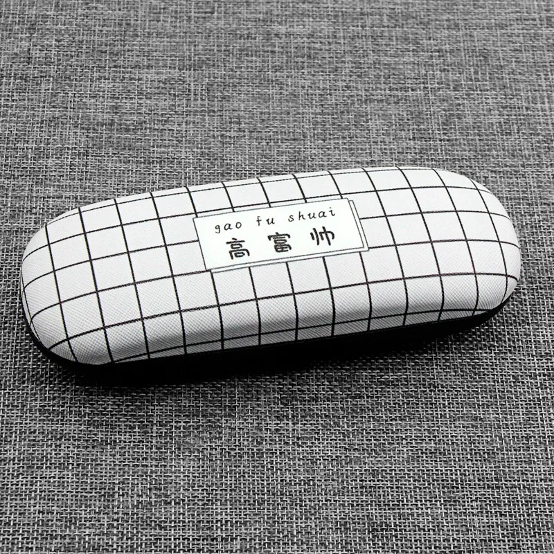 Cartoon Student Myopia Glasses Case Boys and Girls Rabbit Kitten Totoro Tiger Metal Leather Eyewear Box - Цвет: c8