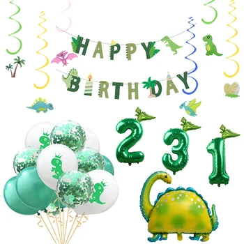 

Dinosaur Party Decoration Dinosaur Latex Balloons Baby 1st Birthday Party Decorations Kids Paper Banner Baby Shower Supplies